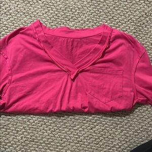 Vibrant Pink V-Neck Women's Top